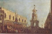 Francesco Guardi The Doge Takes Part in the Festivities in the Piazzetta on Shrove Tuesday (mk05) Norge oil painting reproduction